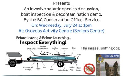 Brock Jackson interviews Birgit Arnstein about the OLWQS’ free public event Wednesday July 24 at 1PM at the Osoyoos Activity Centre near Gyro Park